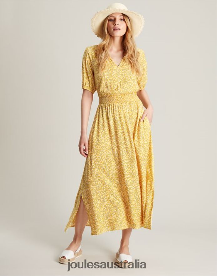 Joules Apparel Women Rochelle Dress NVVNL43 YELLOW SPOT