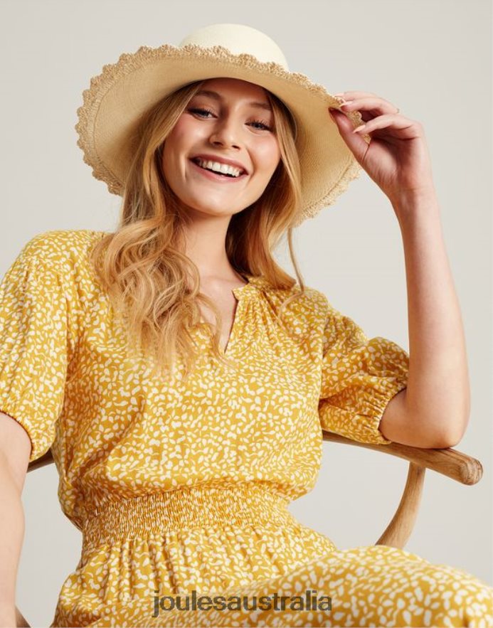 Joules Apparel Women Rochelle Dress NVVNL43 YELLOW SPOT