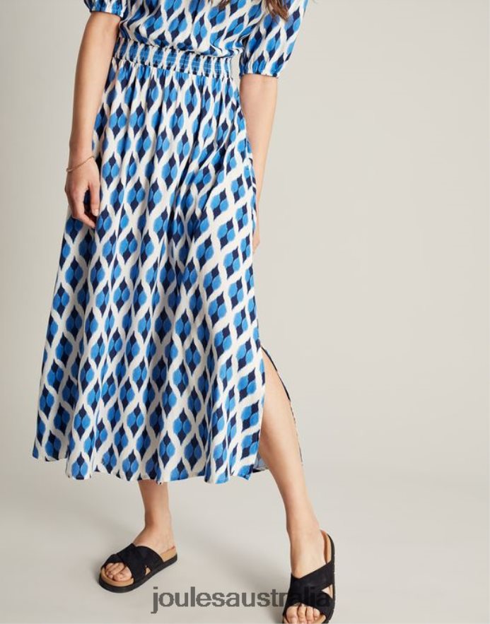 Joules Apparel Women Rochelle Dress NVVNL48 BLUE IKAT