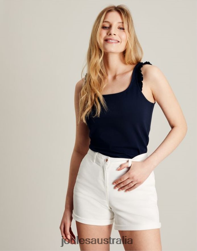 Joules Apparel Women Claire Frill Tank NVVNL119 FRENCH NAVY