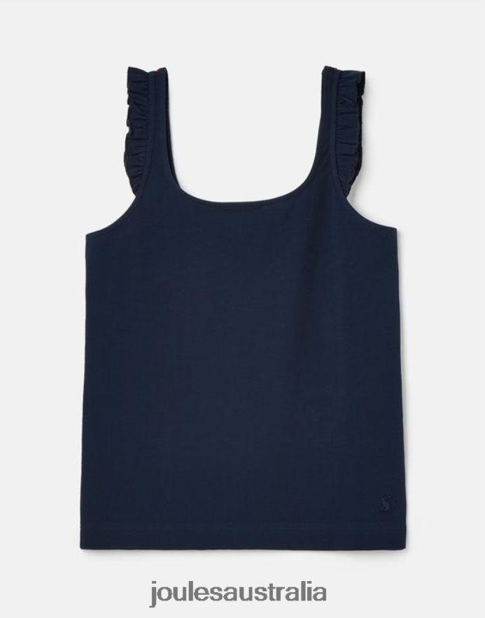 Joules Apparel Women Claire Frill Tank NVVNL119 FRENCH NAVY