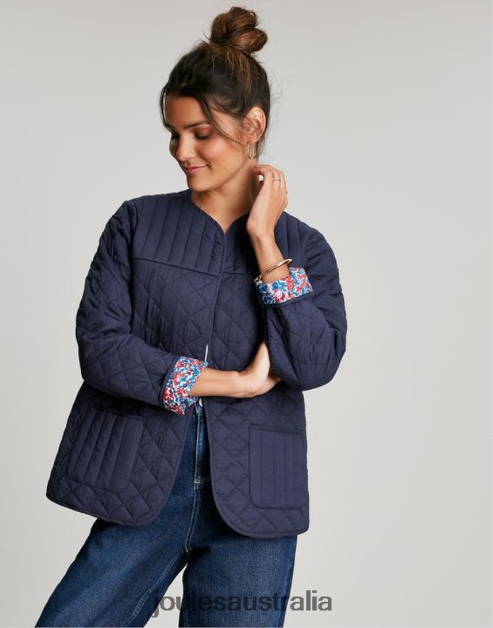 Joules Apparel Women Aisling Quilted Jacket NVVNL136 INDIGO