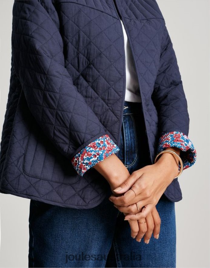 Joules Apparel Women Aisling Quilted Jacket NVVNL136 INDIGO