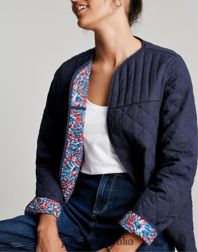 Joules Apparel Women Aisling Quilted Jacket NVVNL136 INDIGO