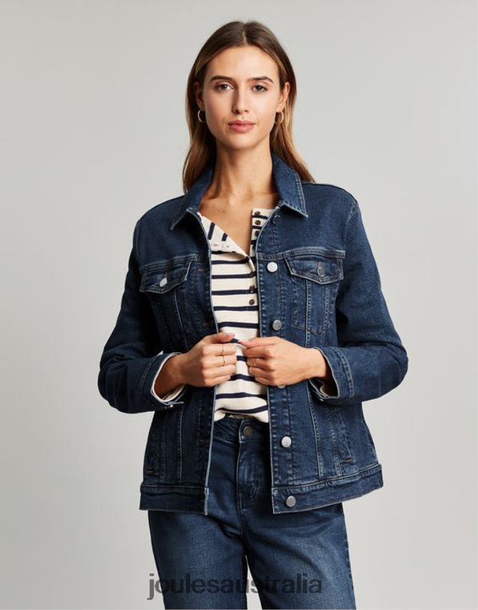 Joules Apparel Women Arkley Relaxed Denim Jacket NVVNL57 INDIGO