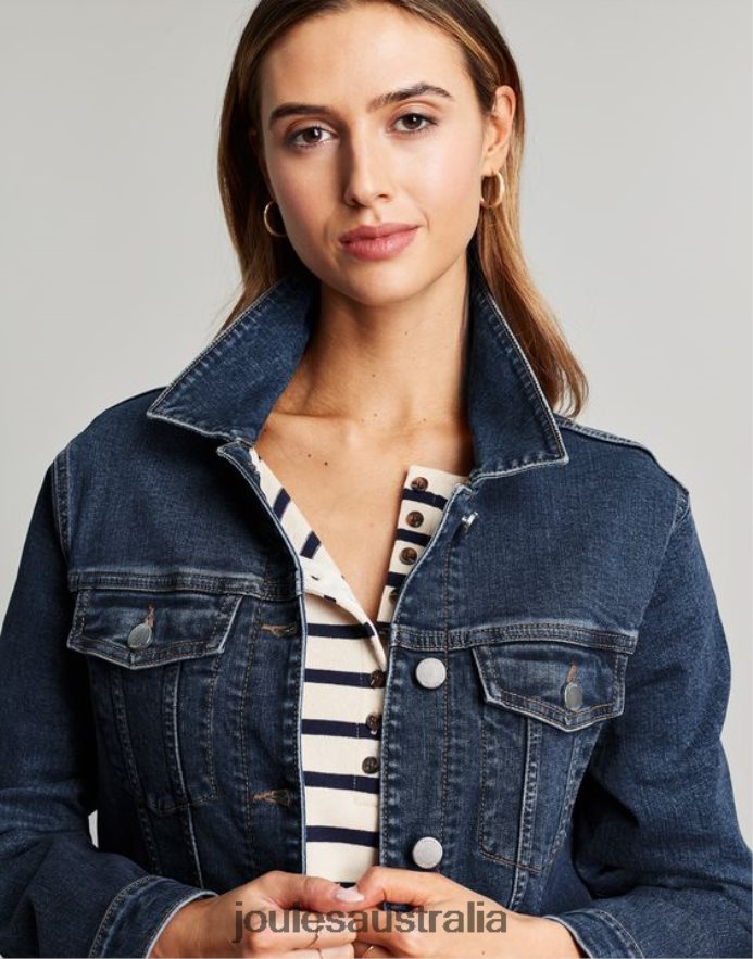 Joules Apparel Women Arkley Relaxed Denim Jacket NVVNL57 INDIGO