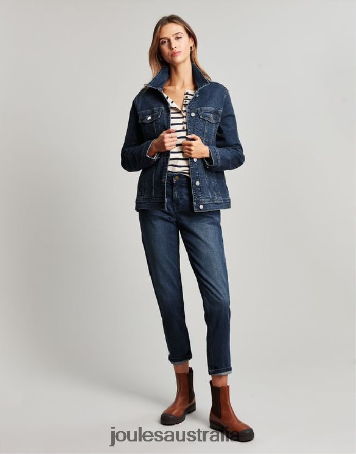 Joules Apparel Women Arkley Relaxed Denim Jacket NVVNL57 INDIGO