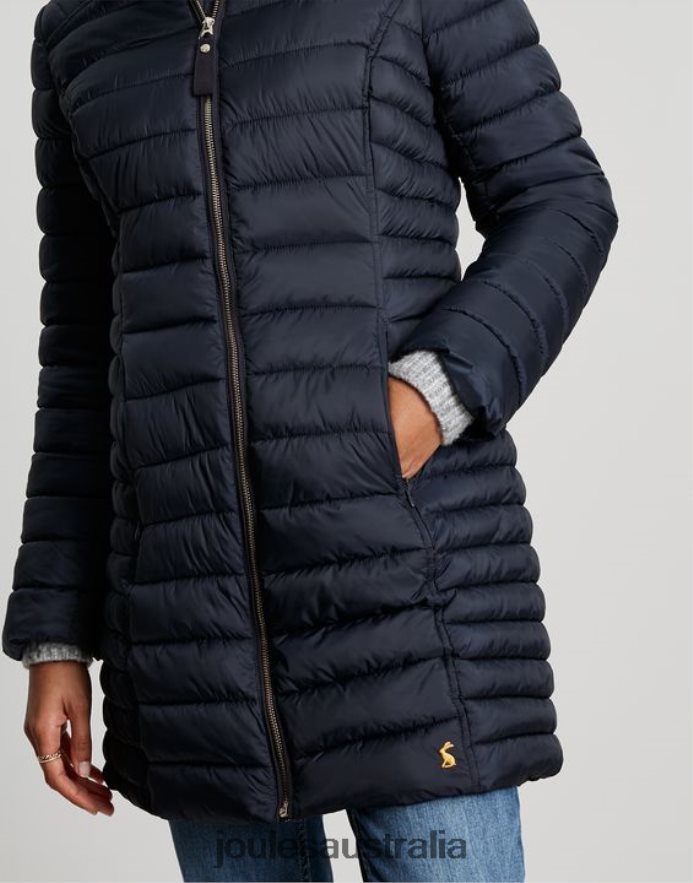 Joules Apparel Women Canterbury Long Coat NVVNL95 MARINE NAVY