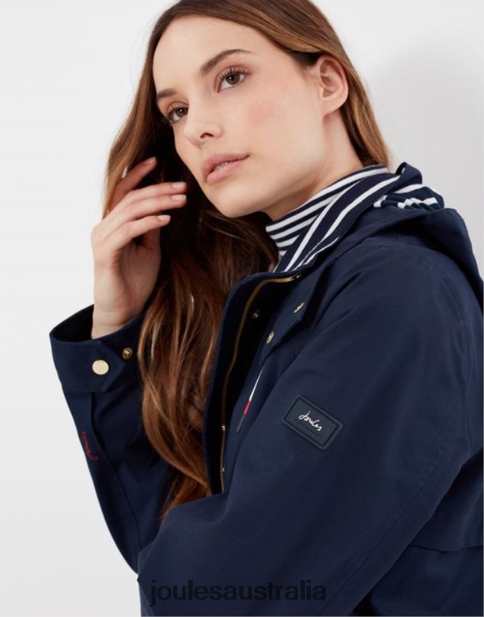 Joules Apparel Women Coast Waterproof Jacket NVVNL134 FRENCH NAVY