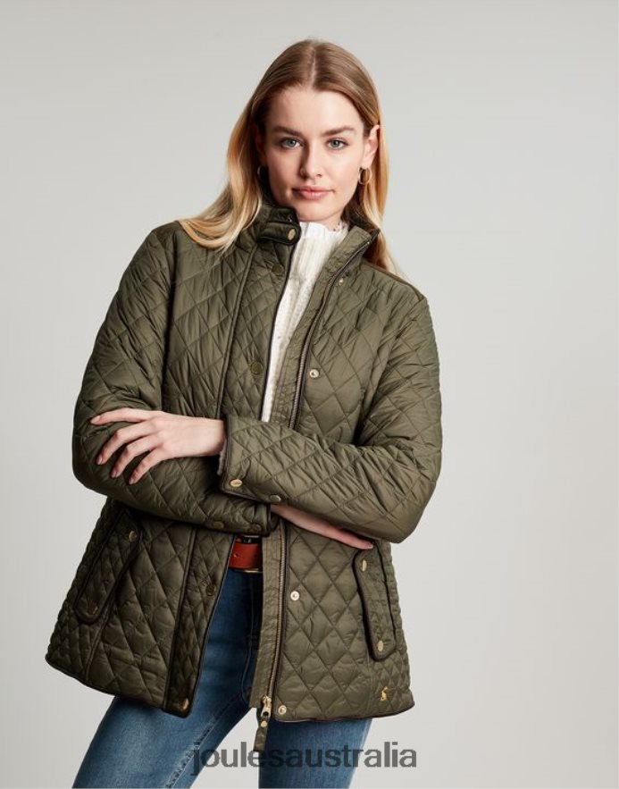 Joules Apparel Women Newdale Quilted Jacket NVVNL52 GRAPE LEAF