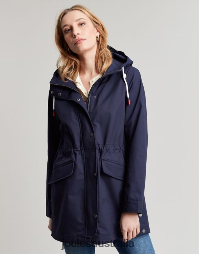 Joules Apparel Women Padstow Raincoat NVVNL8 FRENCH NAVY