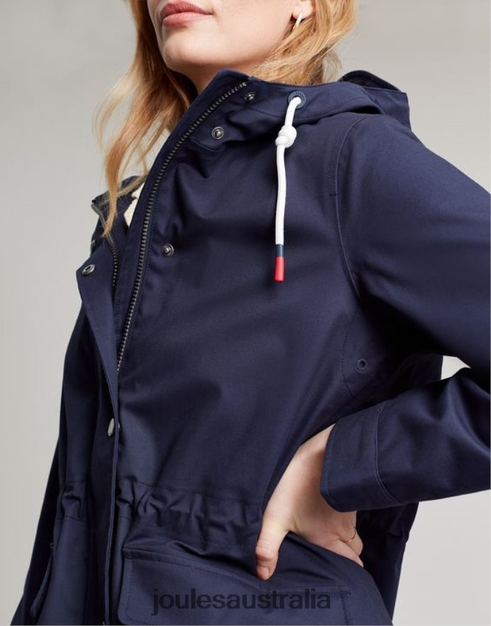 Joules Apparel Women Padstow Raincoat NVVNL8 FRENCH NAVY