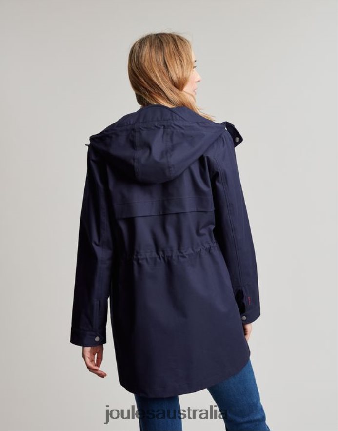 Joules Apparel Women Padstow Raincoat NVVNL8 FRENCH NAVY