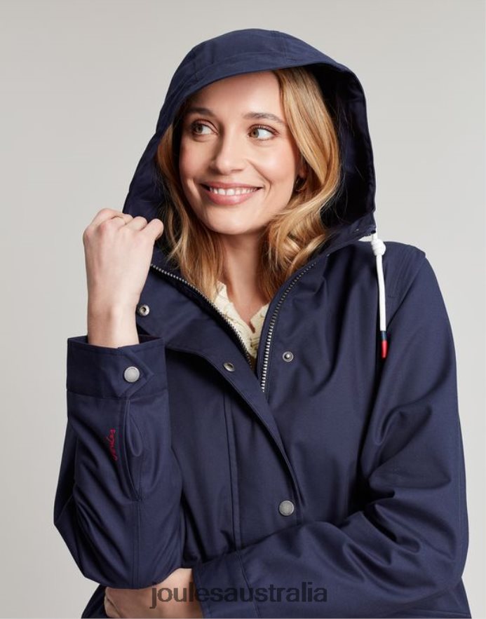 Joules Apparel Women Padstow Raincoat NVVNL8 FRENCH NAVY