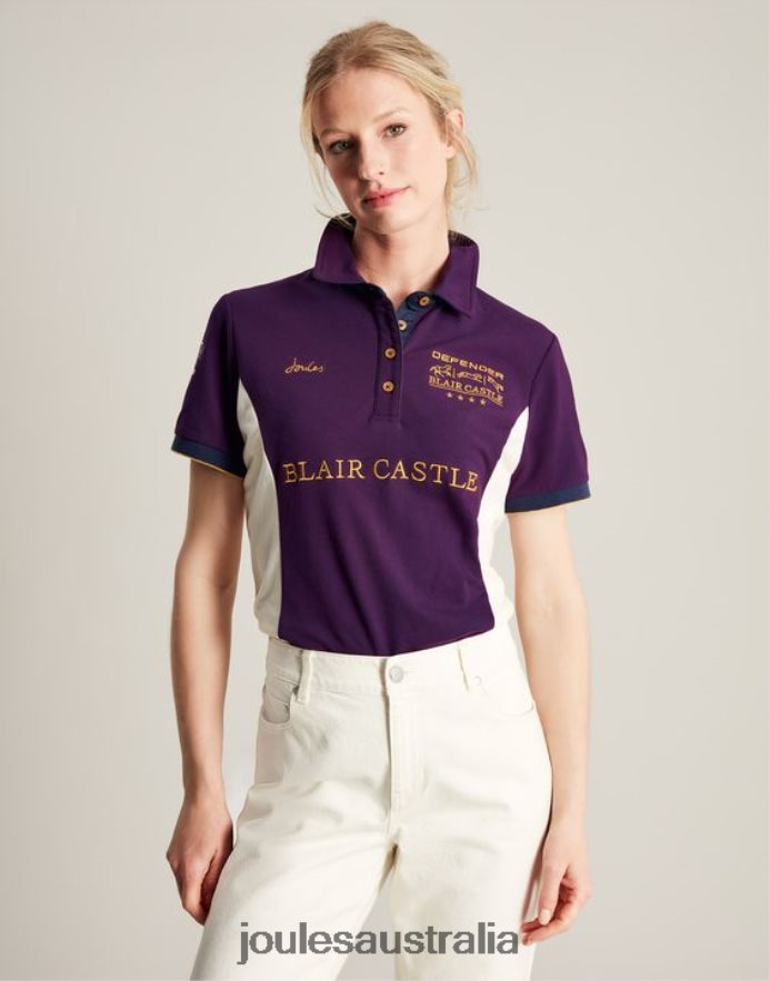 Joules Apparel Women Blair Polo Shirt NVVNL127 PURPLE BERRY