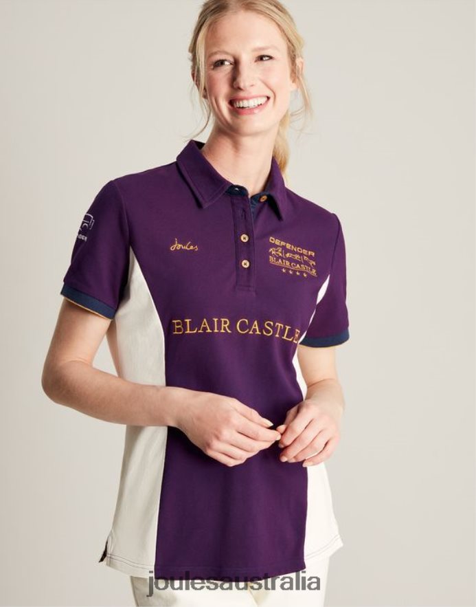 Joules Apparel Women Blair Polo Shirt NVVNL127 PURPLE BERRY