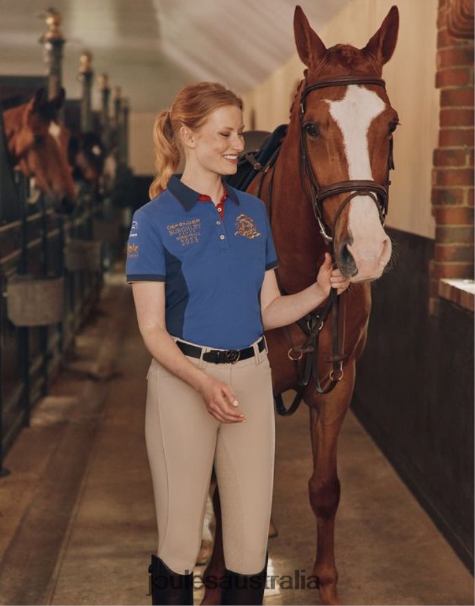 Joules Apparel Women Burghley Polo Shirt NVVNL114 DARK BLUE