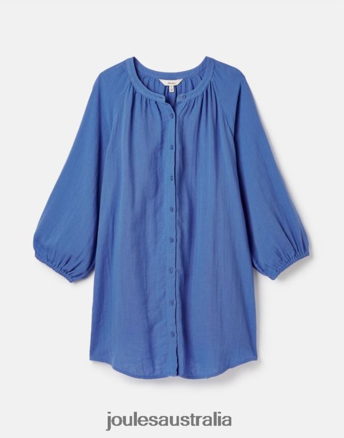 Joules Apparel Women Calais Button Through Blouse NVVNL121 ETNBLU