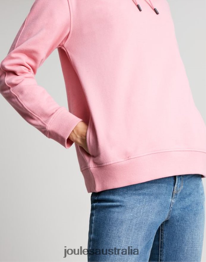 Joules Apparel Women Katie Relaxed Hooded Sweatshirt NVVNL67 PINK