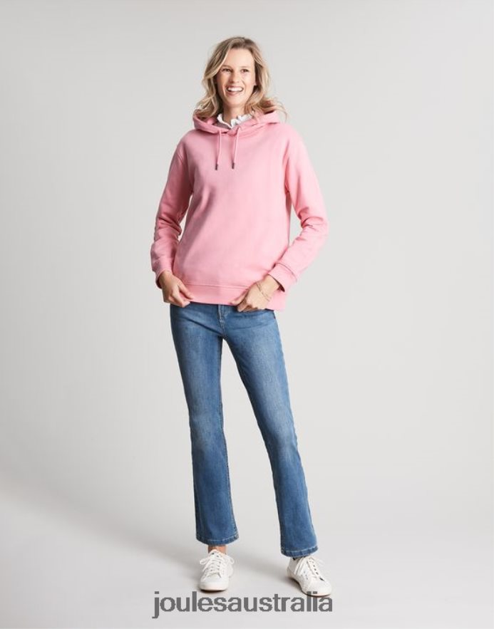 Joules Apparel Women Katie Relaxed Hooded Sweatshirt NVVNL67 PINK