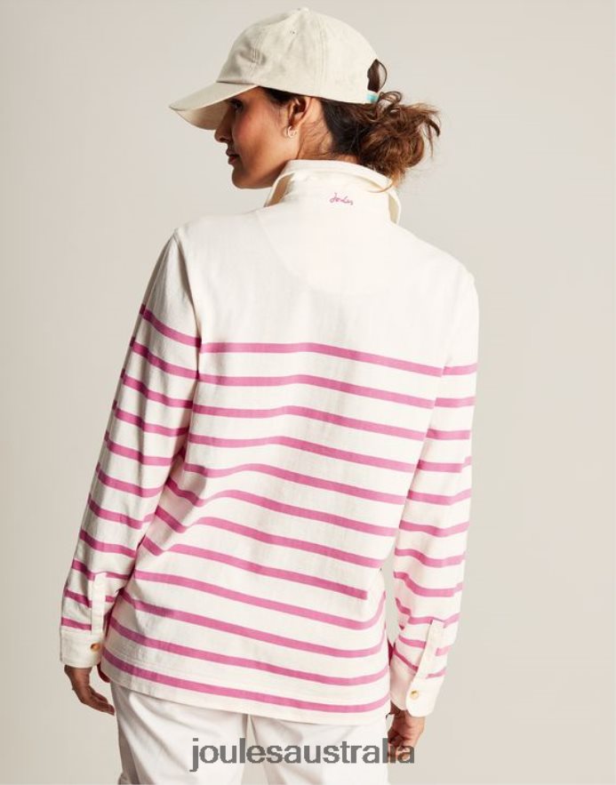 Joules Apparel Women Ottilie Deck Shirt NVVNL31 PINK STRIPE