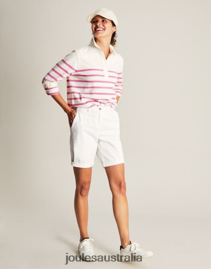 Joules Apparel Women Ottilie Deck Shirt NVVNL31 PINK STRIPE