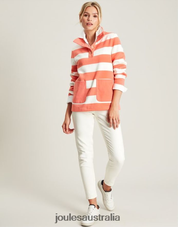 Joules Apparel Women Serena Sweatshirt NVVNL25 PINK STRIPE