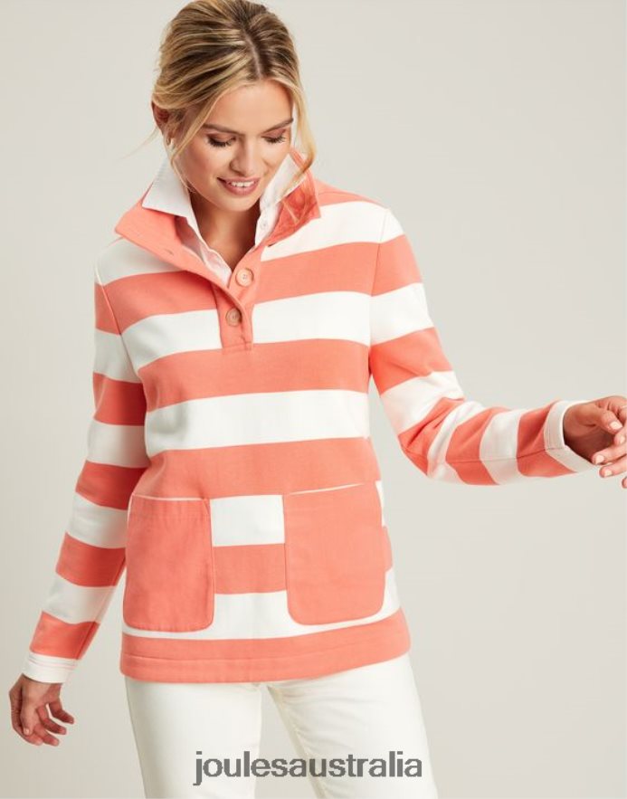 Joules Apparel Women Serena Sweatshirt NVVNL25 PINK STRIPE