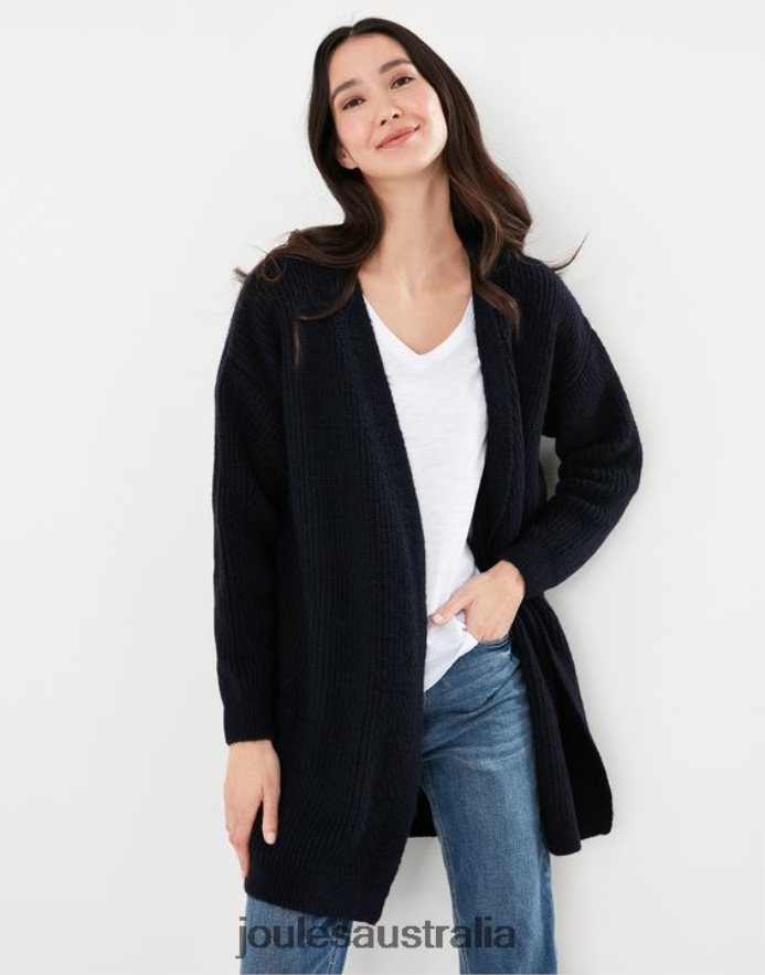 Joules Apparel Women Caroline Longline Cardigan NVVNL139 BLUE GEM