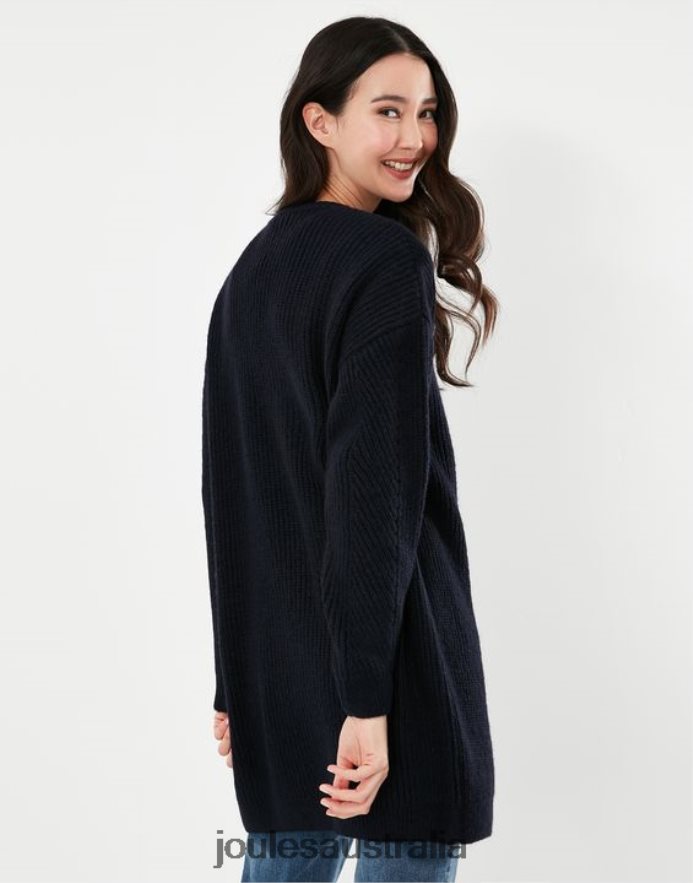 Joules Apparel Women Caroline Longline Cardigan NVVNL139 BLUE GEM